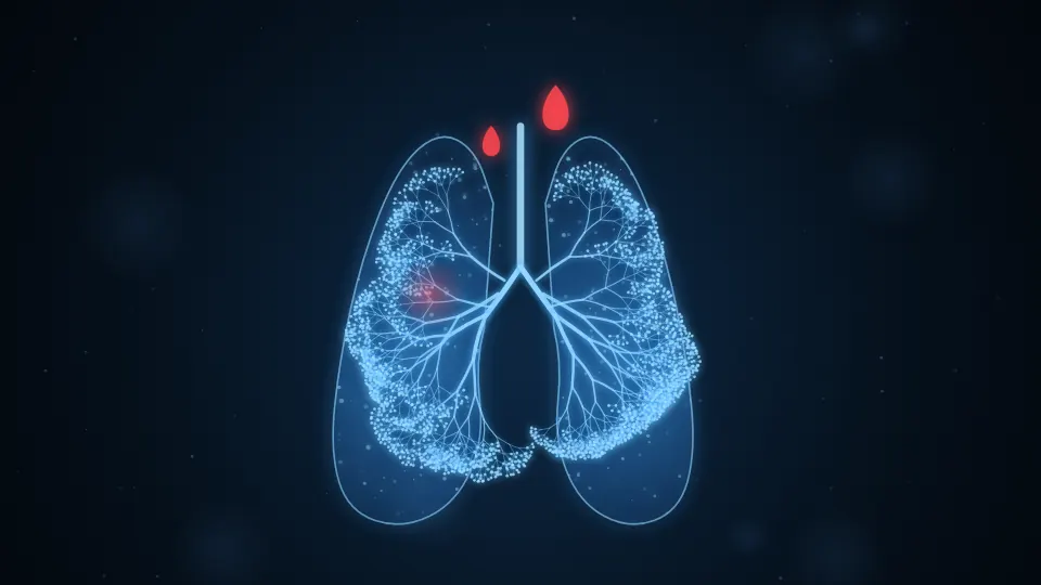 Coughing Blood (Haemoptysis) illustration